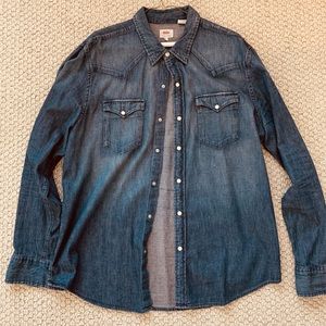 Levi’s Barstow Western Denim Snap button Shirt Sz XL